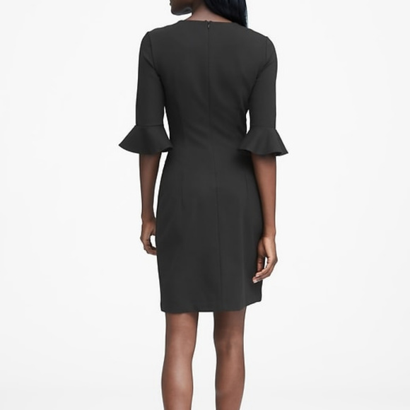 BANANA REPUBLIC Ponte Flutter-Sleeve Dress 10P RED - Picture 2 of 8